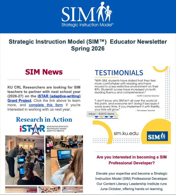 image of educator newsletter cover